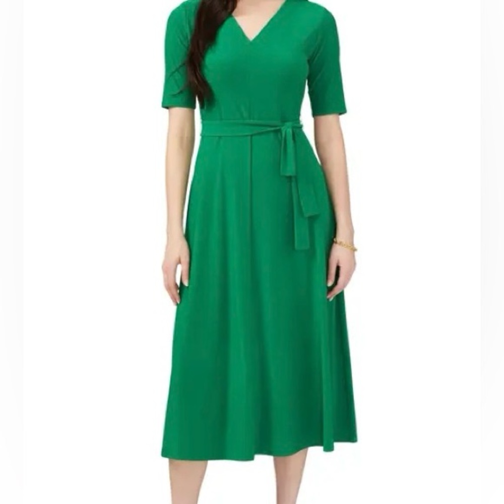 Tie front Midi Dress Green M